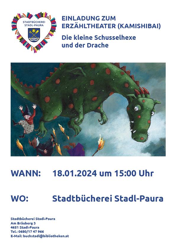 2024-01-18 Erzähltheater (Kamishibai) Die kleine Schusselhexe und der Drache